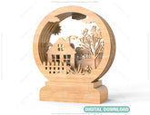 Wood Decorative Doll house Plywood DIY | SVG, DXF, AI |#004|